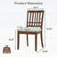 Chaises de salle à manger 2 pièces scandinaves modernes, dossier en bois courbé avec siège en tissu gris, facile à assembler pour les espaces de salle à manger et de vie - Brun
