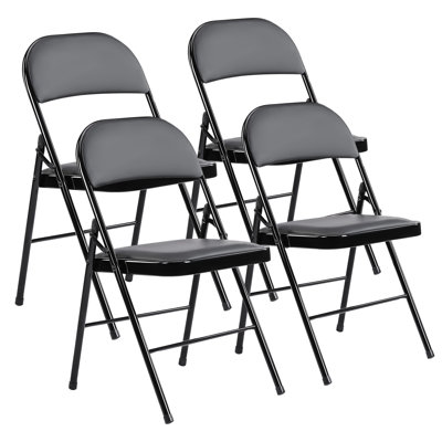 Leather Padded Folding Chairs, Sturdy Metal Foldable Chairs, Easy To Use And Store, Outdoor And Indoor, For Home, Office, Party