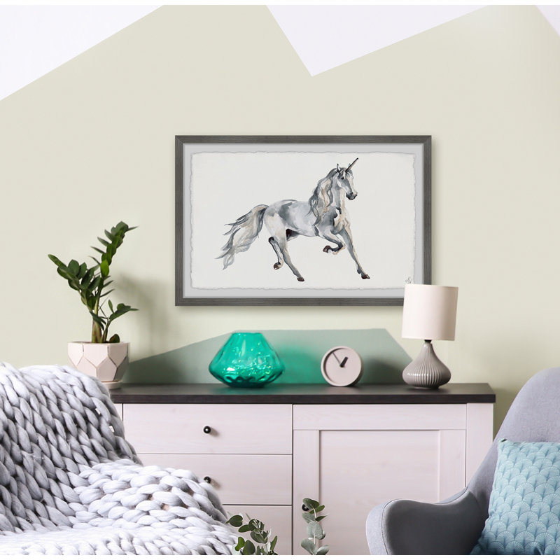 «Northernmost Silver Unicorn», reproduction encadrée, H 8 po x l 12 po