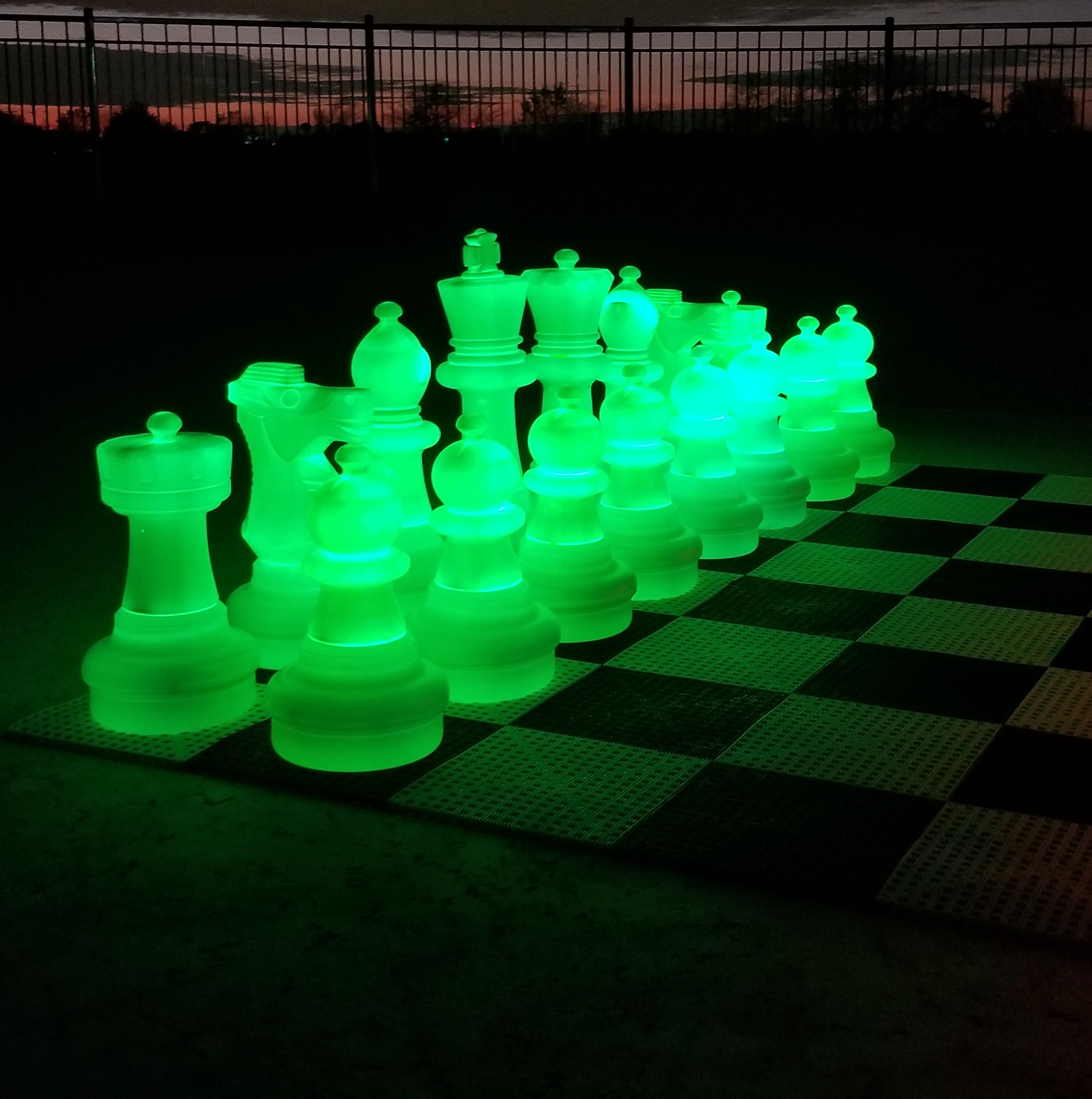 MegaChess 25 Tall Light-Up Giant Chess Set - Day/Night Set - White Side  Illuminates Red