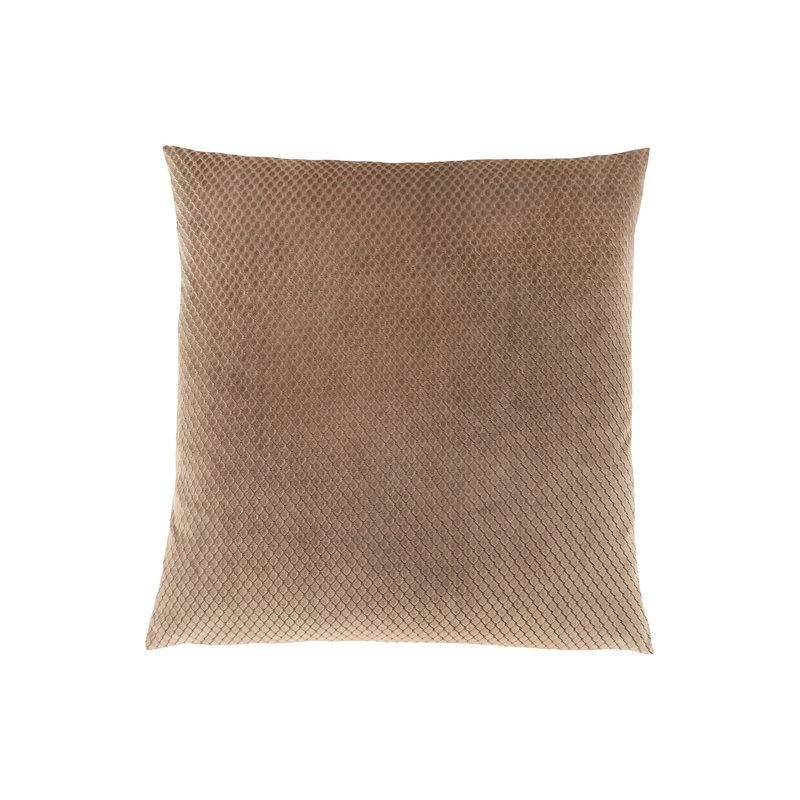 Luky Accent Pillow, 18 Inch, Diamond Pattern, Polyester Insert, Beige