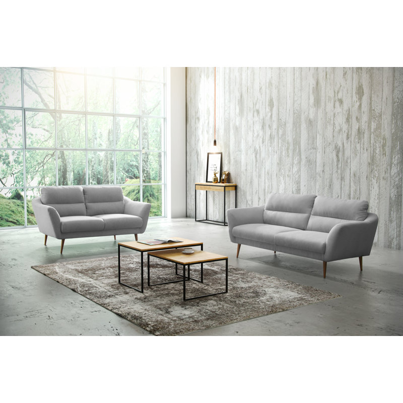 Rosales Odense 2 Seater Upholstered Loveseat, Light Grey, 3