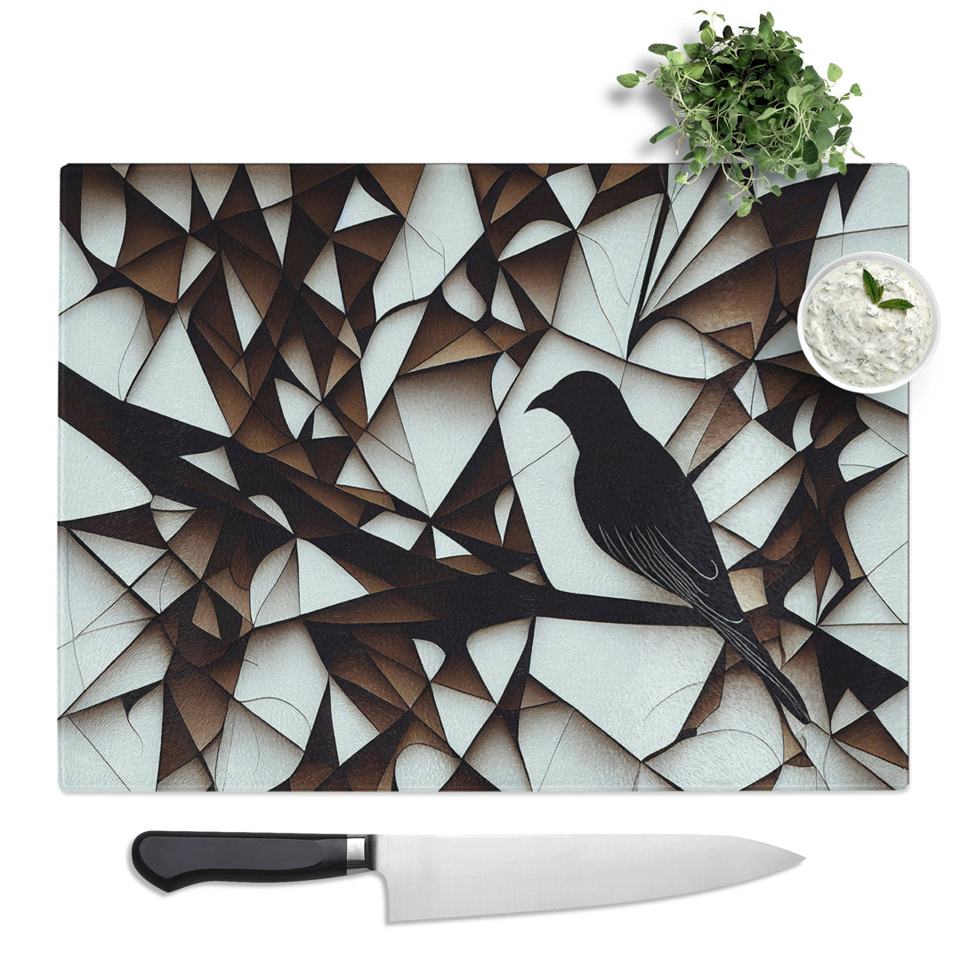 Awesome Abstract Bird  Glass Chopping Board