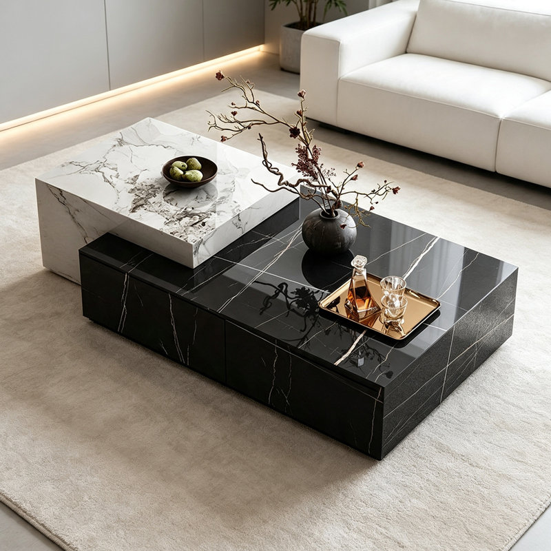 Kevin, H 10,23 po x l 47,24 po x P 30,7 po, Black/Grey/White