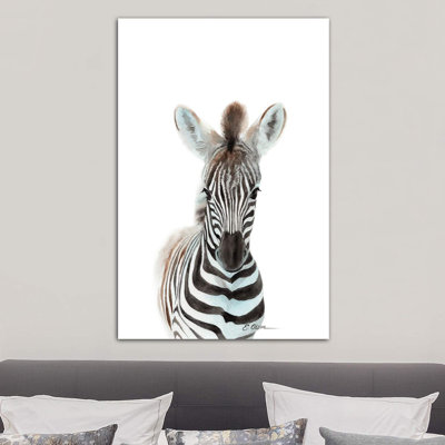 Baby Zebra 1 Piece Wrapped Canvas Painting