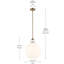Luminaire suspendu 1 lumière avec verre transparent-111187497-111187494-111187490