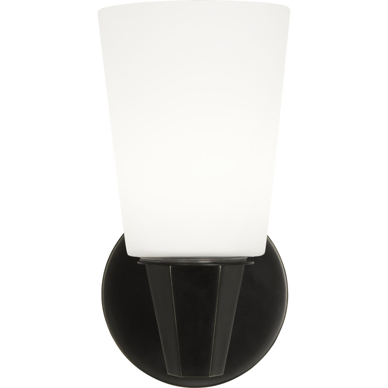 Wheatley 1 - Light Armed Sconce, White, Deep Patina Bronze