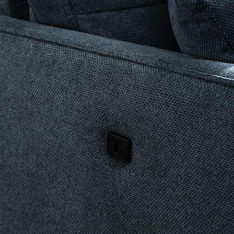 Stylish 3 With Materials & 3 Seats And Scratch- Cotton Cushions, 35.03" H x 56.7" W x 31.9" D, Dark Blue