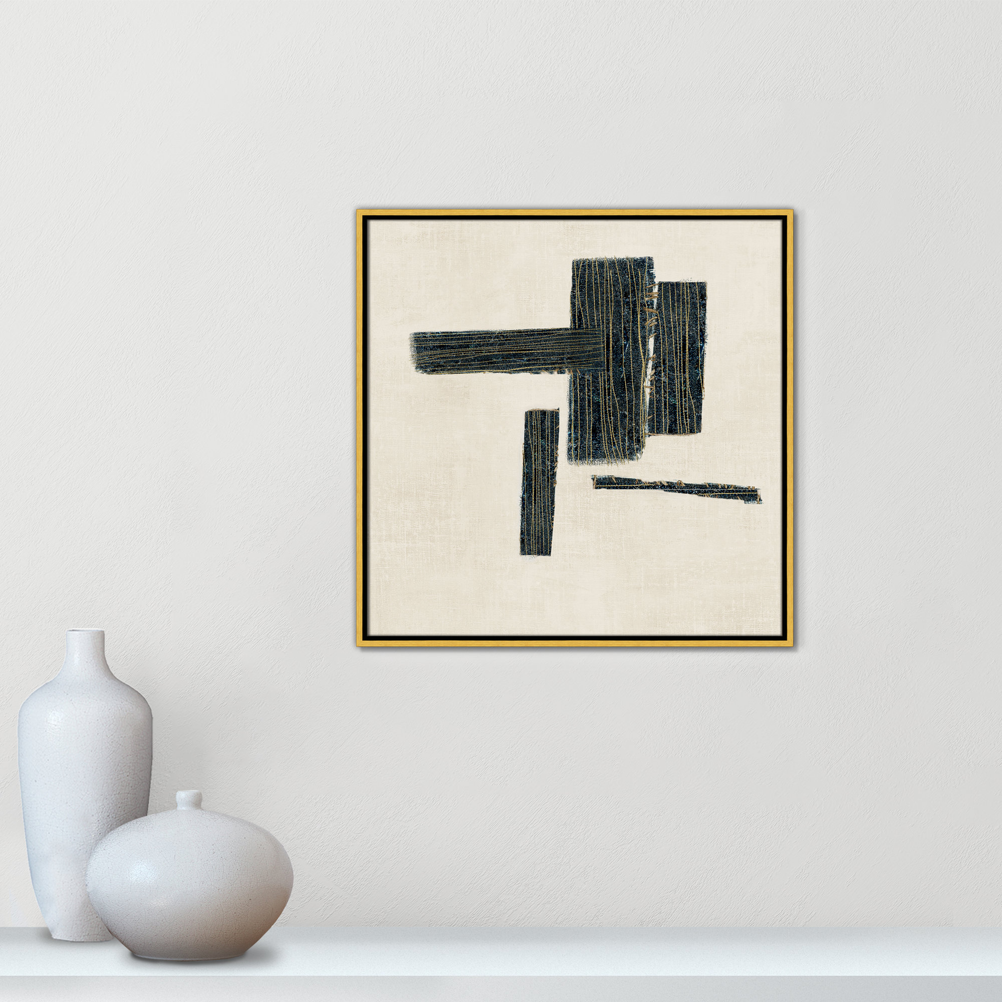 Stiched II Print by , 25.5" H x 25.5" W, Gold