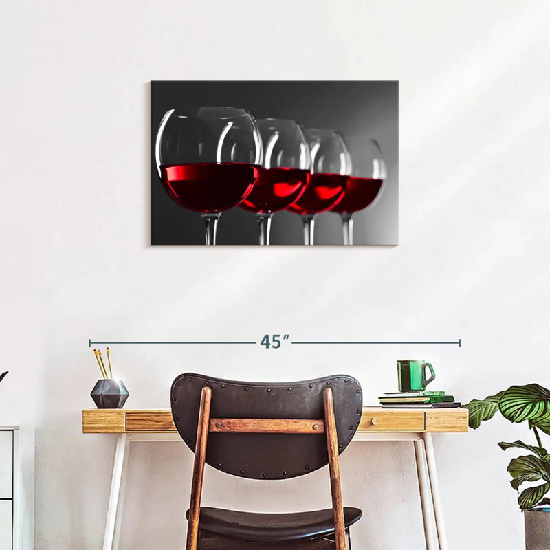 Red Wine Row sur impression sur toile, H 20 po x l 30 po x P 1,25 po