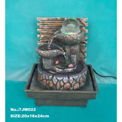 Abbing Weather Resistant Sculptural Fountain with Light