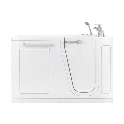 Ella Zen Acrylic Hydro Massage + Independent Foot Massage Walk in Tub 30"x60", Right Inward Swing Door, 2 Piece Faucet