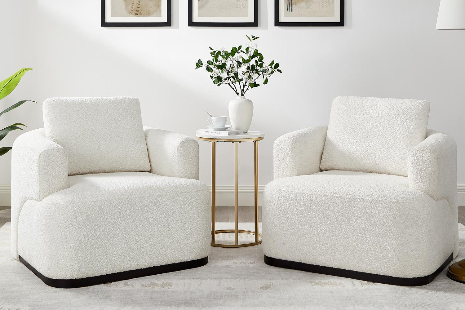 Latitude Run® 34.25" Wide Boucle Upholstered Accent Chair (set Of 2 ...