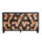 Distressed Storage Cabinet with Honeycomb Pattern