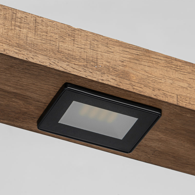 Luminaire suspendu linéaire moderne à DEL avec détails en bois Tallapoosa