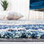 Tapis bleu marine / ivoire à motif abstrait Araya-1879882861