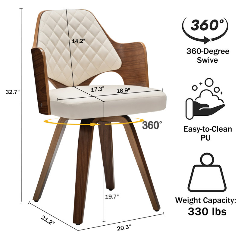 Khloemae Swivel Dining Chair, Beige
