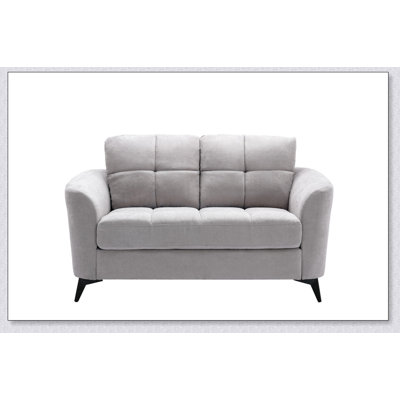 Carlotta 60"W Light Gray Woven Fabric Loveseat