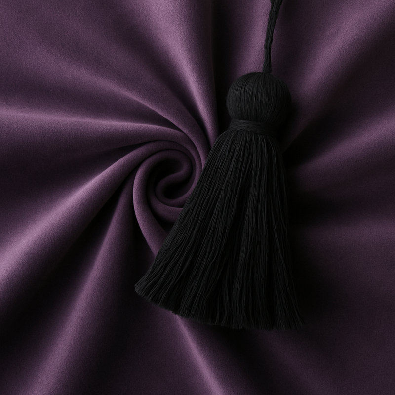 Cascade gland aubergine, Couvre-lit double / couvre-lit + 5 pièces supplé, Aubergine