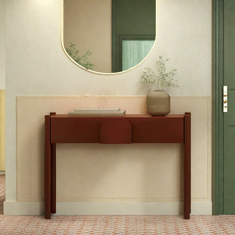 Mid-Century Modern Solid Wood Console Table, 33.5" H x 47.2" W x 13.8" D