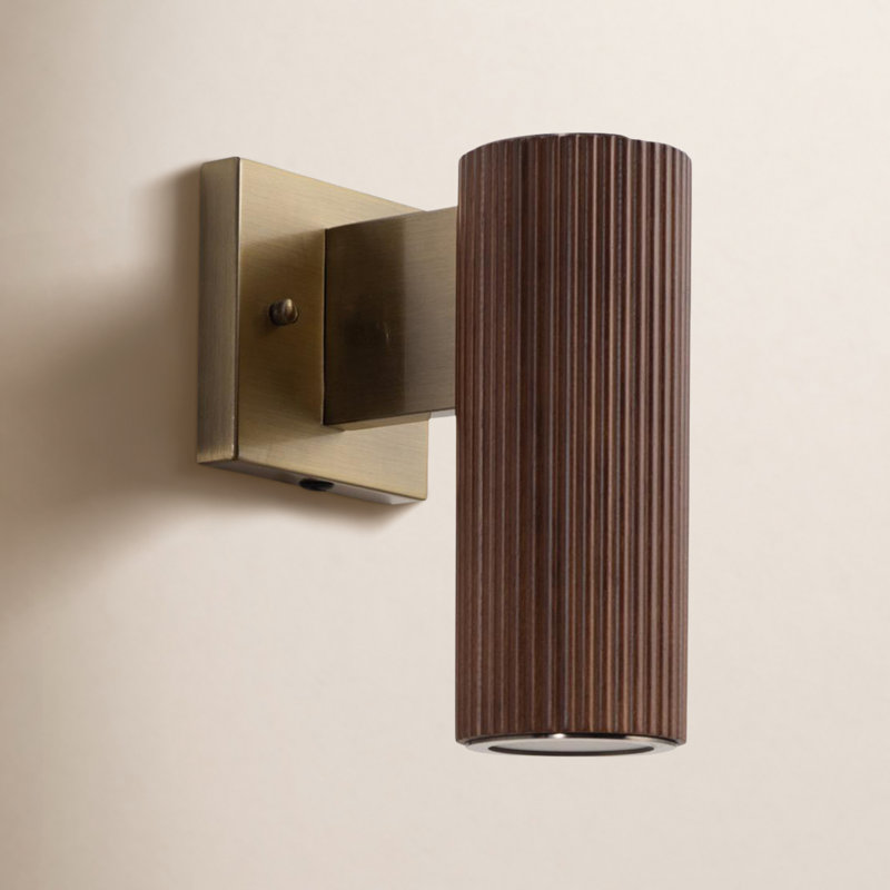 Tambo Steel Plug-in Sconce, Dark Walnut