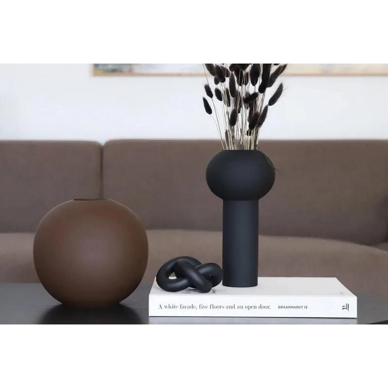 Creath Ceramic Table Vase, 13cm H x 27cm W x 13cm D, Black