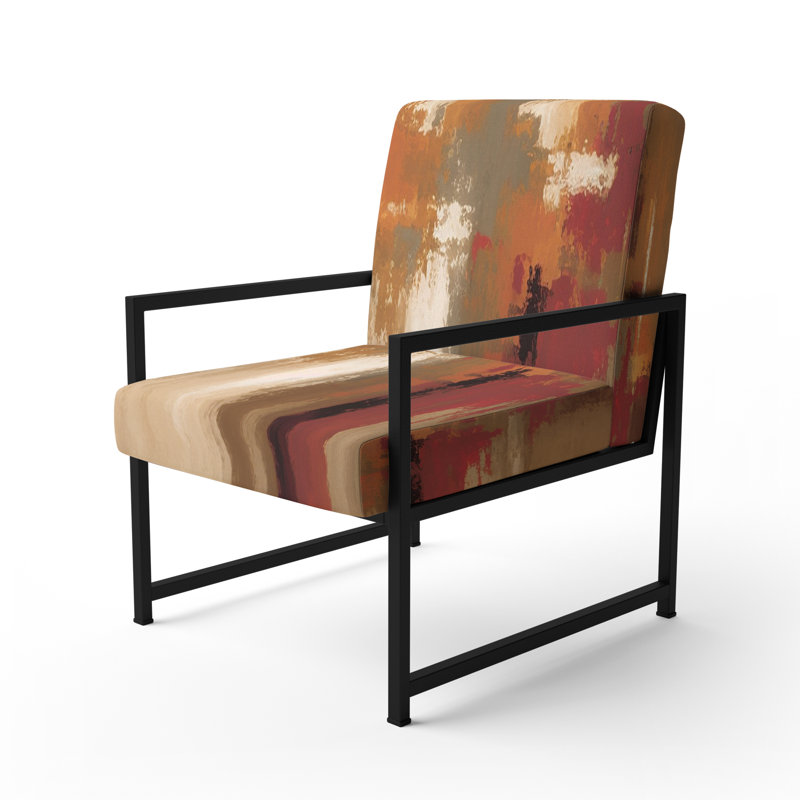 Chocolat City At Horizon II - Fauteuil rembourré contemporain, fauteuil d'appoint abstrait moderne, Noir, noir, noir, noir