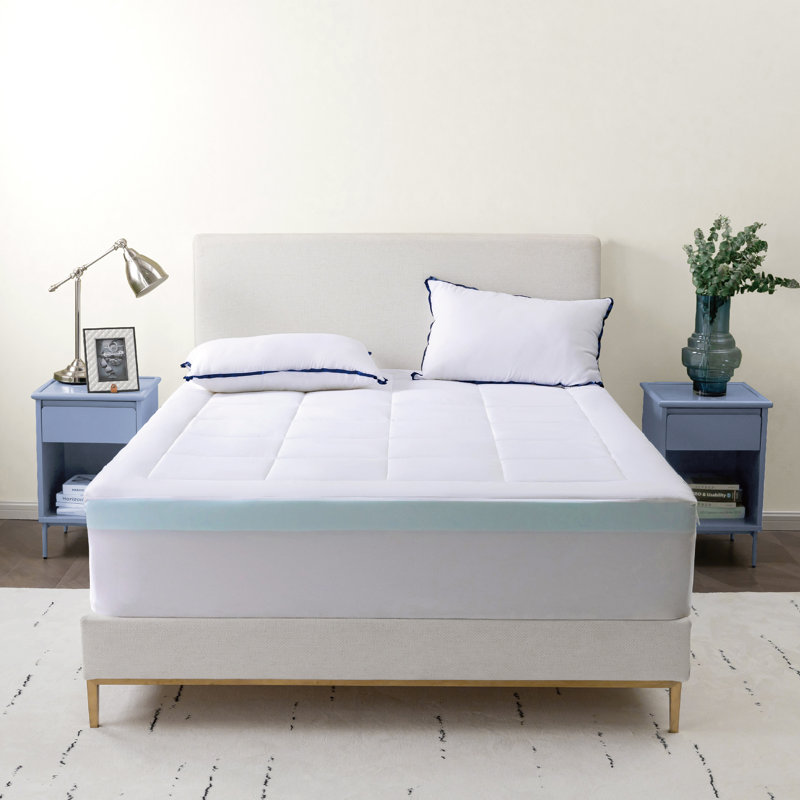Surmatelas en mousse mémoire et fibre 2 pièces, Lit simple, 4.5"