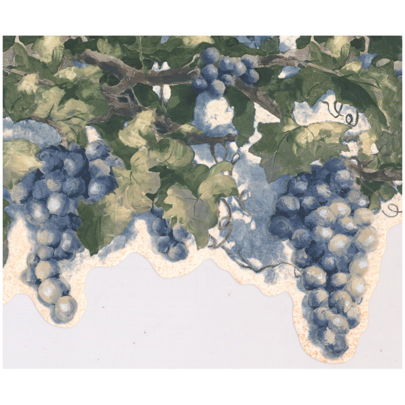 Bordure de papier peint L 15 pi x l 9,75 po A Grape Vine