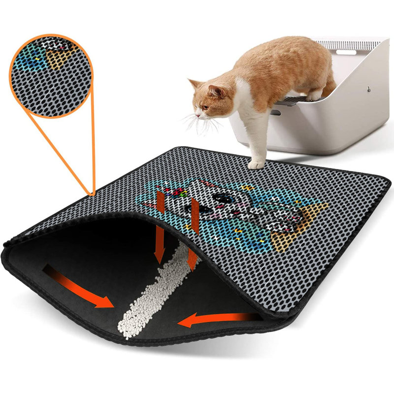 Premium Cat Litter Mat, 18 x 24 inches | 50% PVC / 50% Polyester, Machine Washable & Vacuum Friendly | Durable, Easy-Clean Design for Pet Owners | Protect Your Floors from Litter Messes