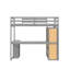 Lit mezzanine simple avec bureau intégré Gebke par Harriet Bee-322627074