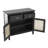 Anaye Wood Handmade 2 Drawers and 2 Door Black Cabinet with Rattan Front