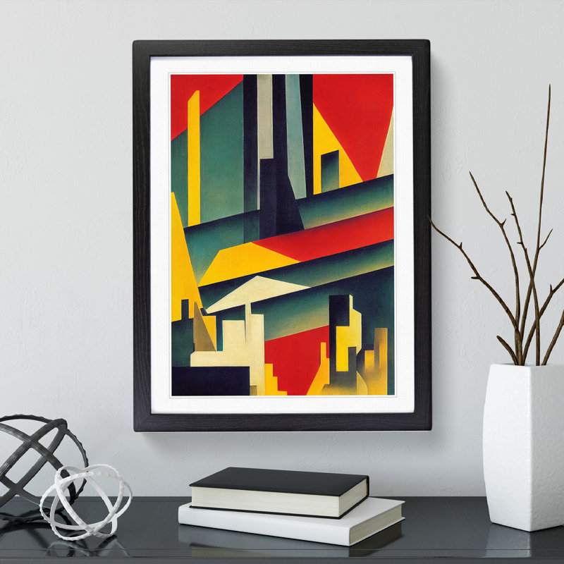 XV1022-4428X The Abstract Architecture No.3 - Print, White, 66cm H x 48cm W, Black Framed Paper