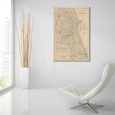 Art mural épique «City of Chicago Map 1888» par Wild Apple, 24 po x 36 po