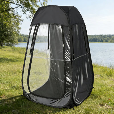 Tente de sport portative escamotable L'abri idéal pour les événements sportifs en plein air, la pêche et le camping, protégeant contre le vent et la pluie. Modèle noir