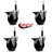 Phenolic Swivel Expanding Stem Caster Set with Brake SCC PLB 4" x 3/4"