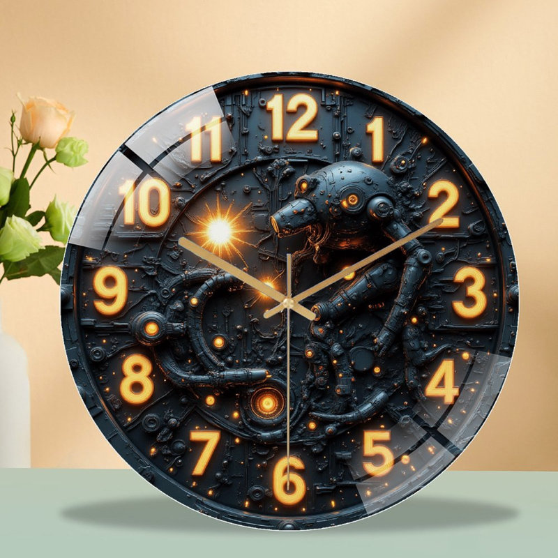Horloge murale Steampunk Robot - 12 po