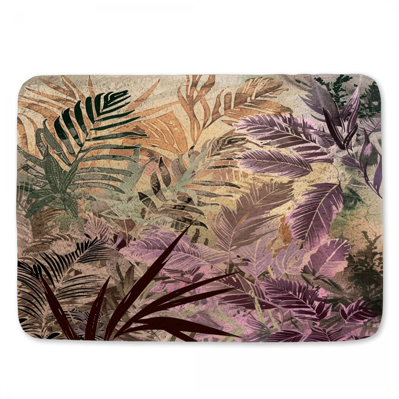 Tapis de bain feuillage nature, L 24 po x l 17 po