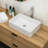 Stain Bathroom Vessel Sink - White Ceramic Rectangular, , Stylish Modern Look, Smooth,
