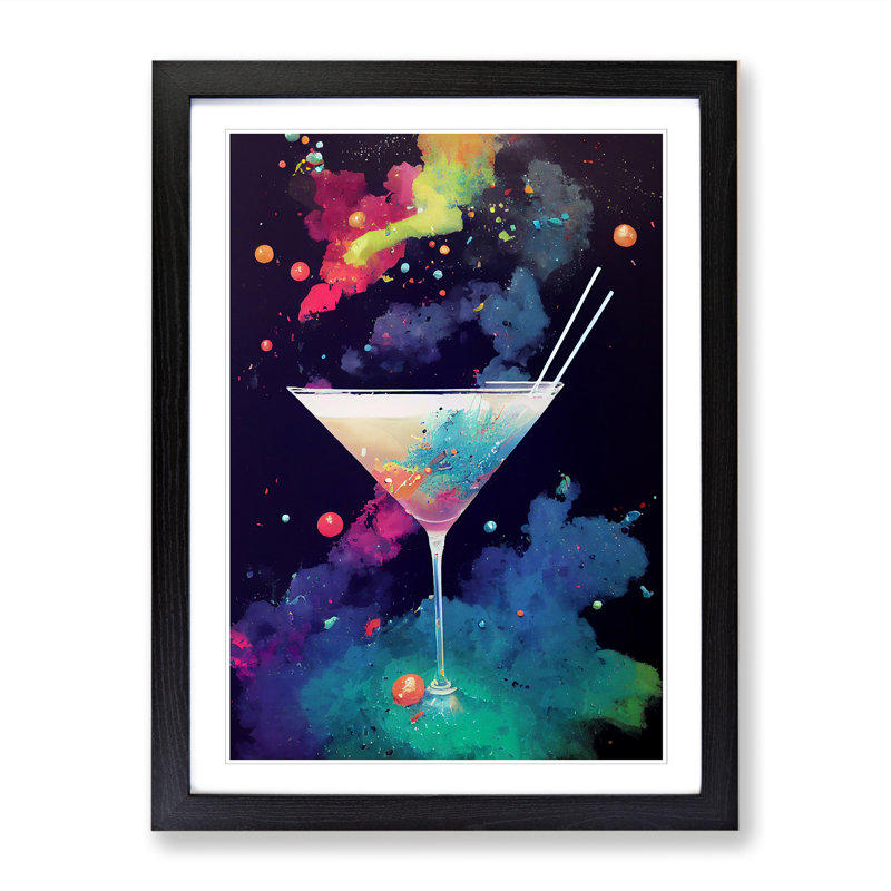 Cocktail Splatter Vol.1 - Single Picture Frame Print, 46cm H x 34cm W, Oak Framed