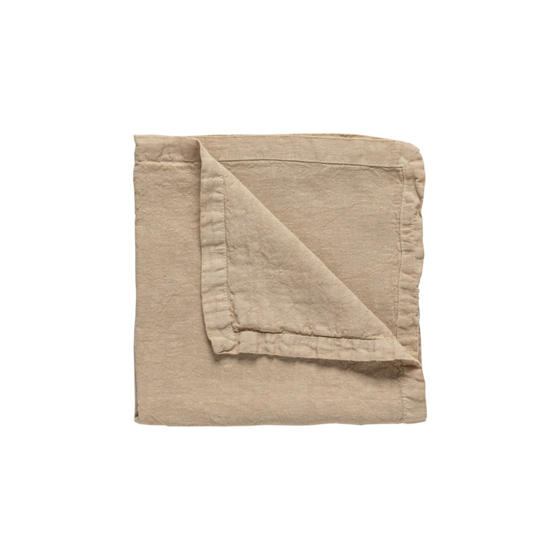 Maria Linen Square Napkin, Khaki