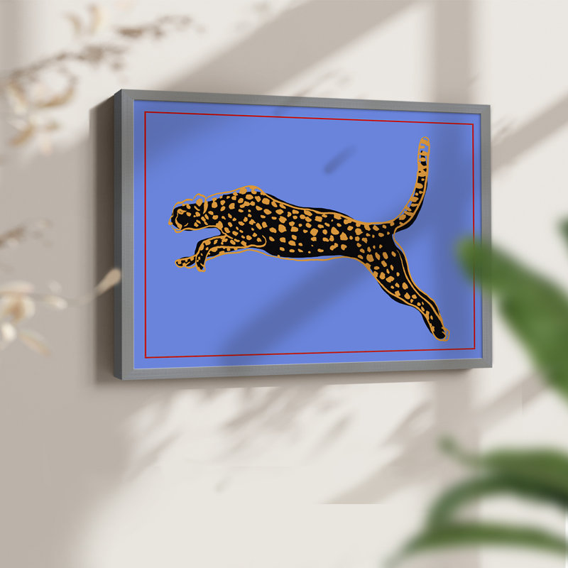 The Wild Leopard I -Framed Print - Restickable, H 11 po x l 14 po, Gris