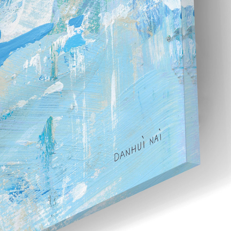 Art mural en verre acrylique "Exuant Summer Blue" par Danhui Nai, H 12 po x l 12 po x P 0,13 po