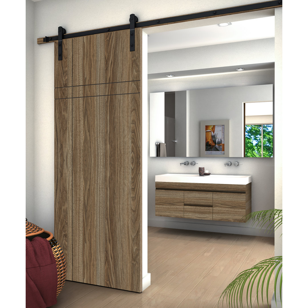 Flush Manufactured Wood Finish Barn Door without Installation Hardware Kit Lift Bridge Kitchen & Bath