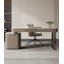 Bureau de luxe léger avec cuir de selle et plateau en pierre frittée-1194288176