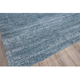 Rectangle Plush Solid Color Hand-Knotted Wool Area Rug in Gray