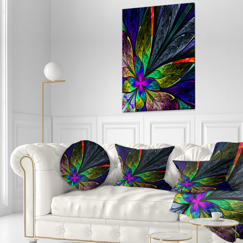 Coussin lombaire à motif floral fractal