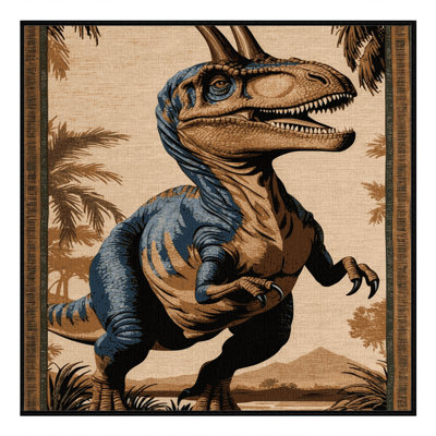 Machine Washable Dinosaurs Brown Area Rug