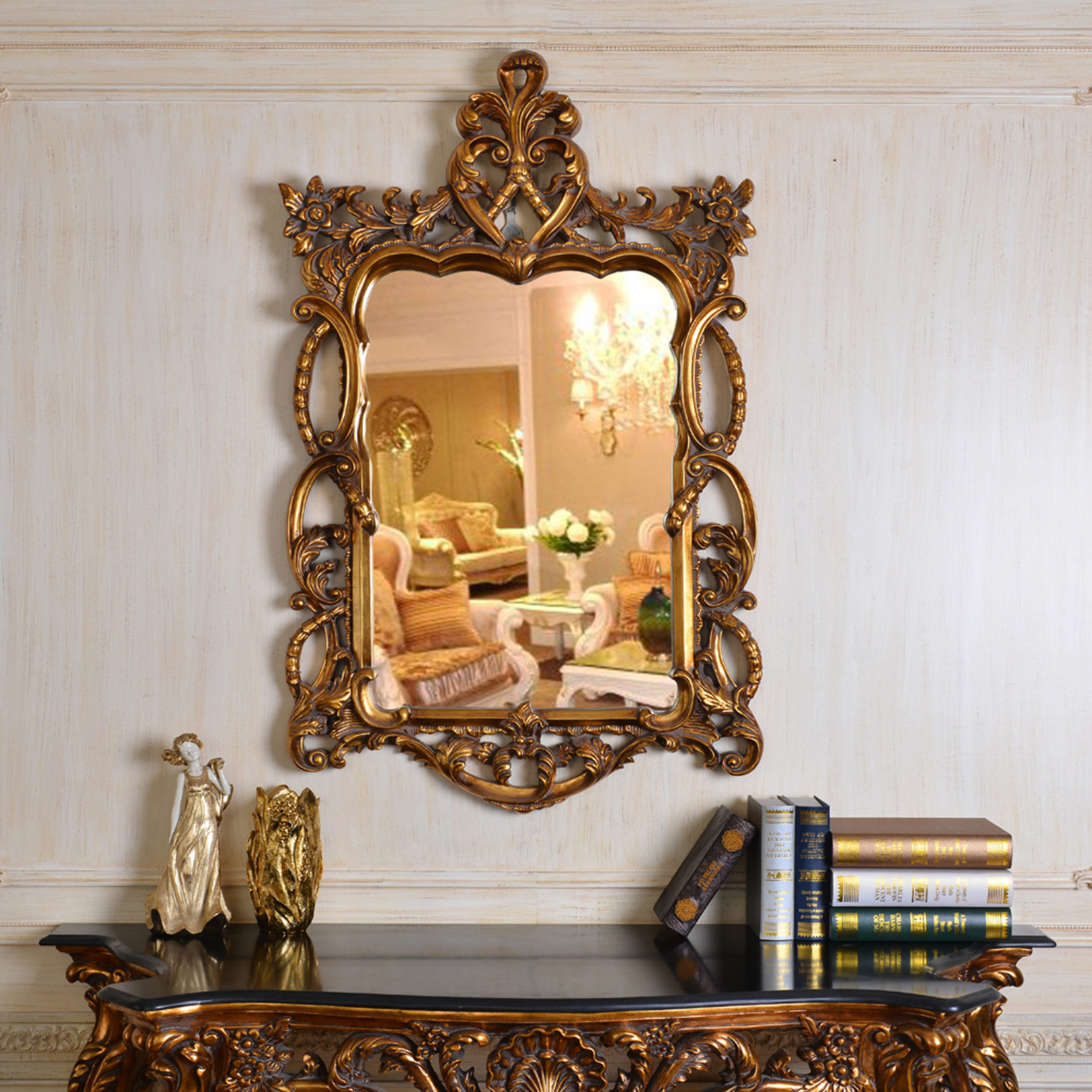 Rosdorf Park Infinity 48" Crown Arch-top Gold Mirror - Wayfair Canada