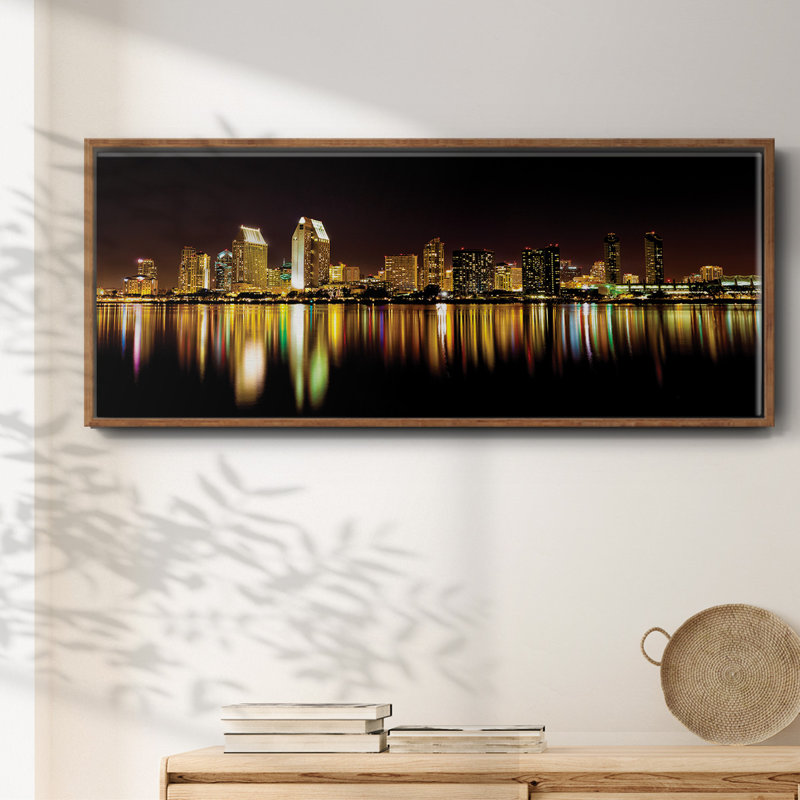 San Diego Skyline - toile encadrée, H 8 po x l 20 po